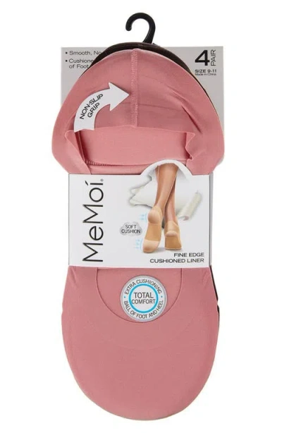 Memoi Assorted 4-pack Cushioned Liner Socks In Multi