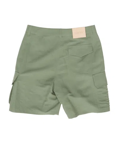Loewe Belt Loop Shorts In Green