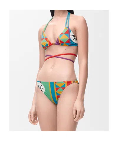 Loewe Printed Triangle Bikini Top In Multi