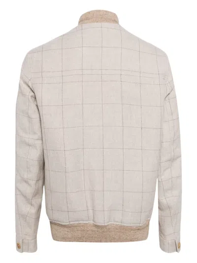 Luciano Barbera Check-pattern Bomber Jacket