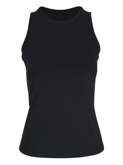 Lafayette 148 Swiss Cotton Rib Racerback Tank In Black