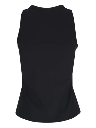 Lafayette 148 Swiss Cotton Rib Racerback Tank In Black