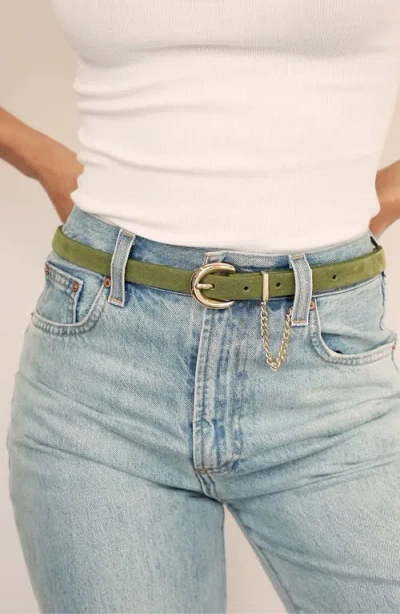 Ettika Chain Buckle Leather Belt