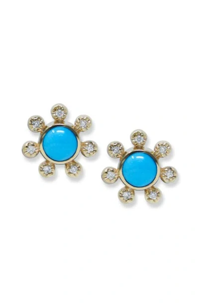 Anzie Dew Drop Étoile Semiprecious Stone & Diamond Stud Earrings