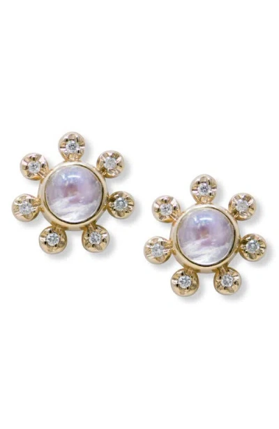 Anzie Dew Drop Étoile Semiprecious Stone & Diamond Stud Earrings