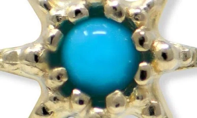 Anzie Micro Turquoise Starburst Single Stud Earring In Blue