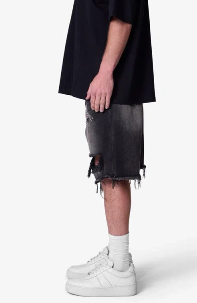 Mnml Distressed Spider Denim Shorts