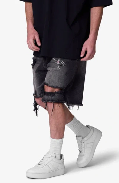 Mnml Distressed Spider Denim Shorts
