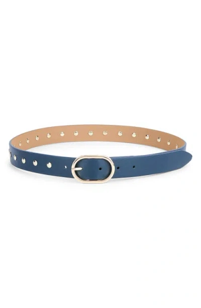 Ettika Stud Leather Belt In Blue