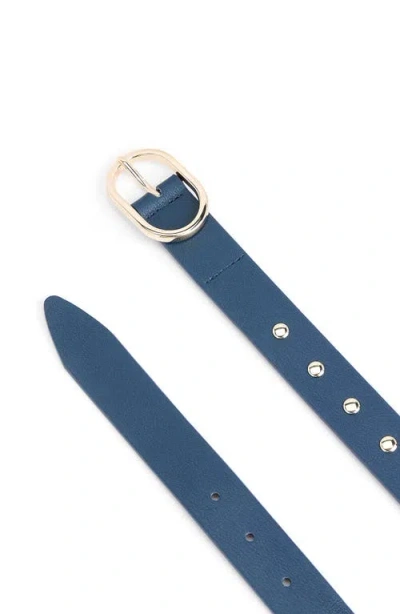 Ettika Stud Leather Belt In Blue