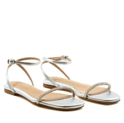 Andrea Gomez Brook Flat Sandal In Silver