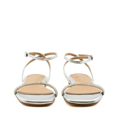 Andrea Gomez Brook Flat Sandal In Silver