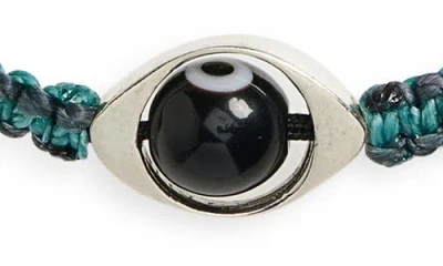 Caputo & Co Evil Eye Stripe Macramé Slide Bracelet