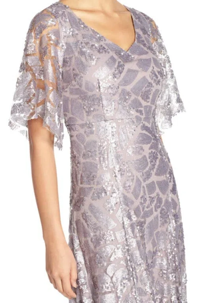 Donna Morgan 'camilla' Sequin Flutter Sleeve Gown