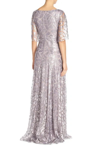 Donna Morgan 'camilla' Sequin Flutter Sleeve Gown