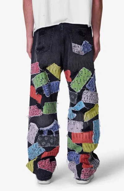 Mnml Bandana Patch Ultra Baggy Jeans In Black