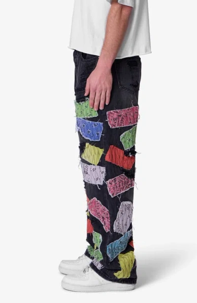 Mnml Bandana Patch Ultra Baggy Jeans In Black