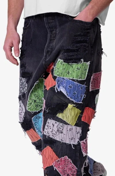 Mnml Bandana Patch Ultra Baggy Jeans In Black