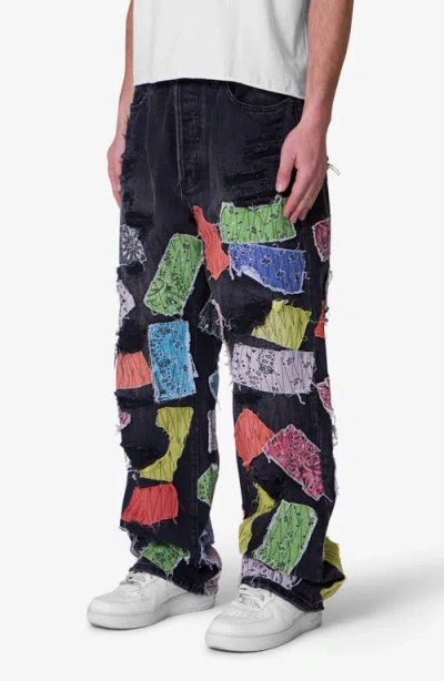 Mnml Bandana Patch Ultra Baggy Jeans In Black