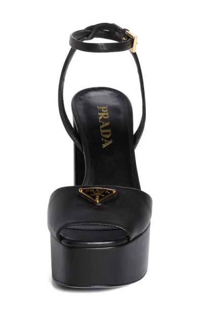 Prada Black Nappa Leather Sandals