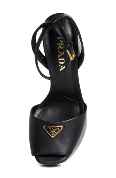 Prada Black Nappa Leather Sandals