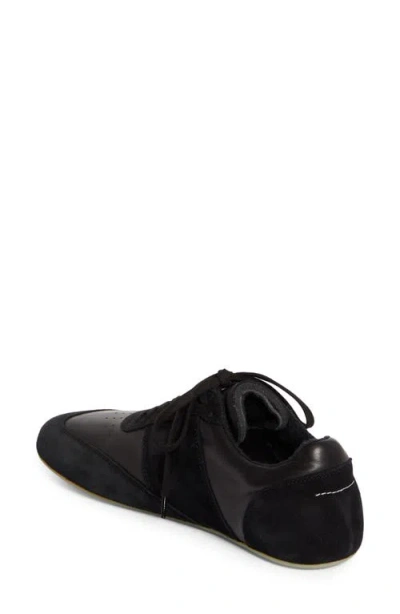Mm6 Maison Margiela Black Leather And Suede Anatomic Sneakers
