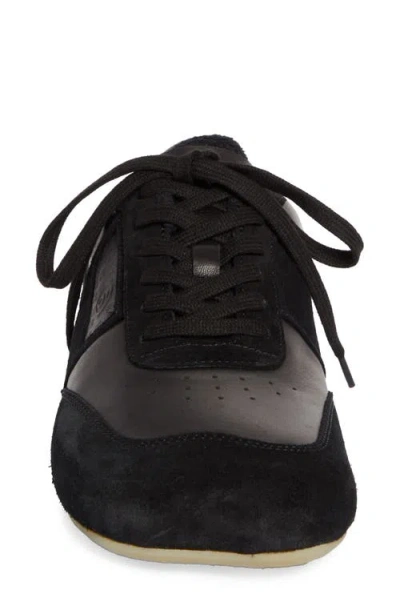 Mm6 Maison Margiela Black Leather And Suede Anatomic Sneakers
