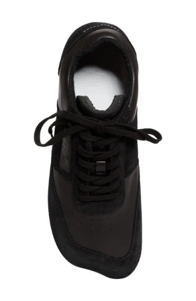 Mm6 Maison Margiela Black Leather And Suede Anatomic Sneakers