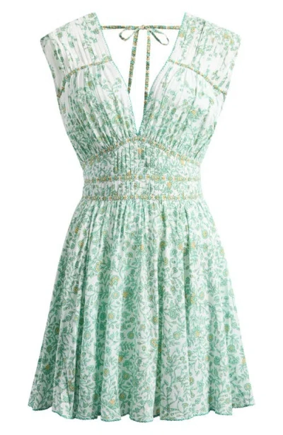 Poupette St Barth Ciao Print Pleated Cover-up Minidress