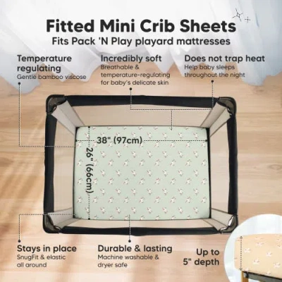 Keababies Isla Fitted Mini Crib Sheets