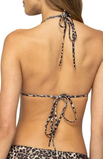 Edikted Mich Leopard Print Triangle Bikini Top