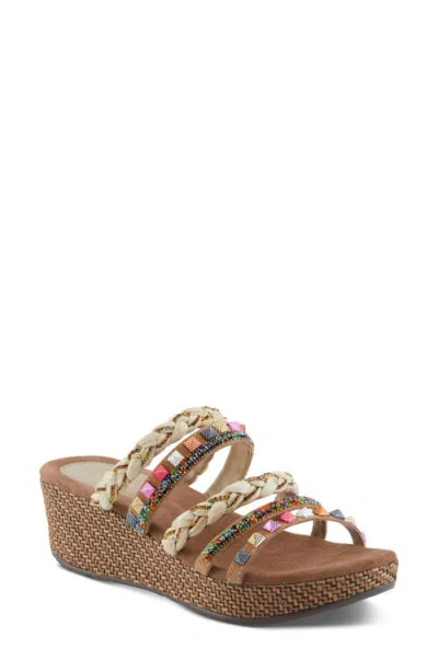 Azura By Spring Step Shinychic Platform Wedge Slide Sandal