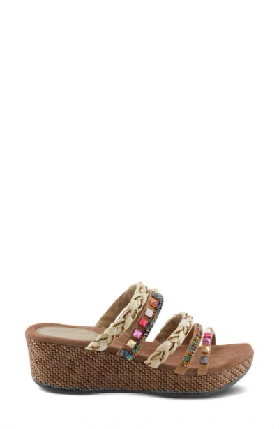 Azura By Spring Step Shinychic Platform Wedge Slide Sandal