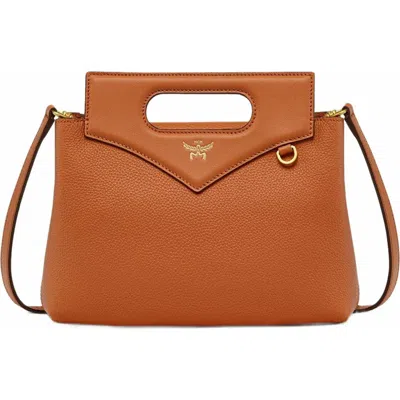 Mcm Caramel Leather Mini Soft Diamond Handbag