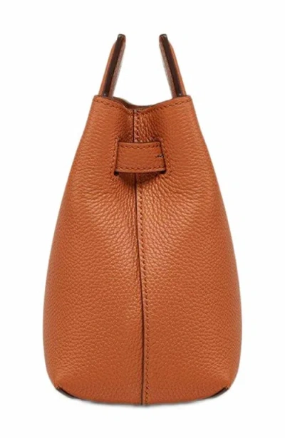 Mcm Caramel Leather Mini Soft Diamond Handbag