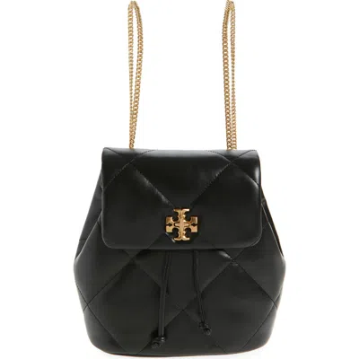 Tory Burch Kira Diamond Small Leather Backpack In Black