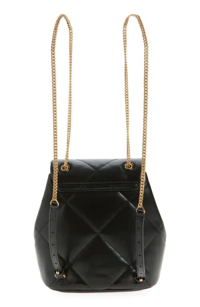 Tory Burch Kira Diamond Small Leather Backpack In Black
