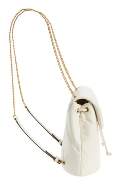 Tory Burch Small Kira Diamond Quilted Leather Backpack In White