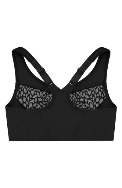 Glamorise Plus Size Magic Lift Front-closure Racerback Wire Free Bra #1206 In Black