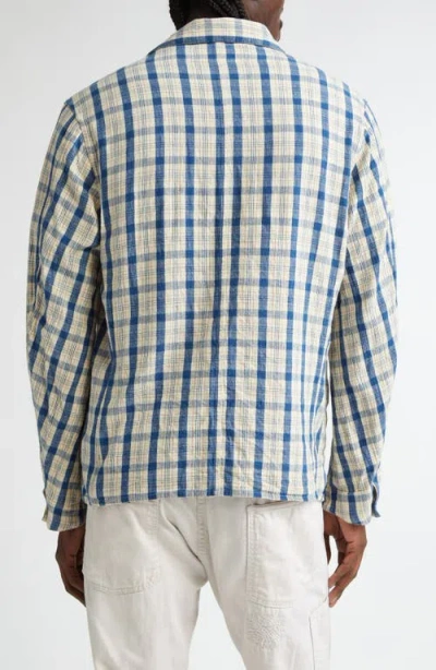 Double Rl Indio Plaid Twill Shirt Jacket In Blue