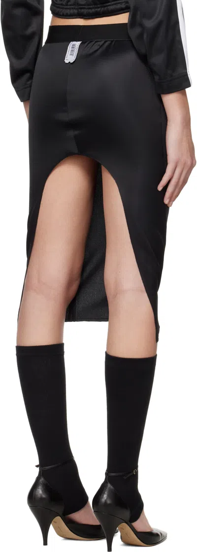 Prototypes Black Trackpants Pencil Midi Skirt In Animal Print