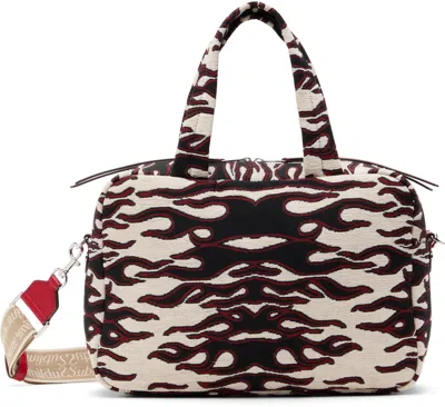 Tory Burch Beige & Black Jacquard Bag