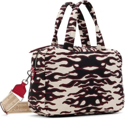 Tory Burch Beige & Black Jacquard Bag