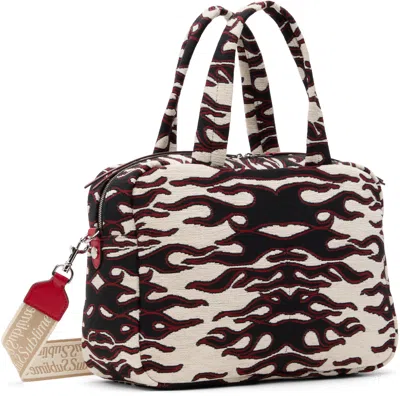 Tory Burch Beige & Black Jacquard Bag