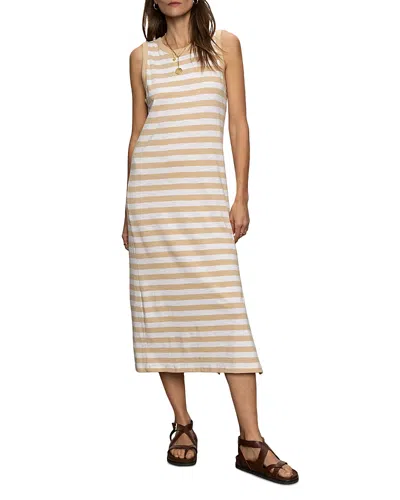 Sanctuary Contrast Trim Maxi Dress In Sandstone/white Stripe