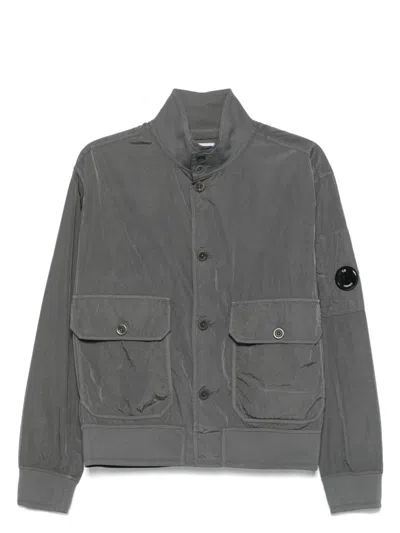 C.p. Company Gray Chrome-r Full Button Jacket