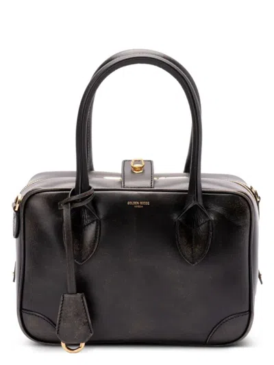 Golden Goose Minimalist Beige Handbag With Structured Design In Black