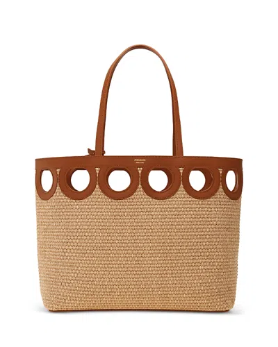 Ferragamo Large Raffia Tote Bag