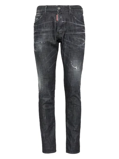 Dsquared2 Comfortable Cotton Blend Trousers In Black