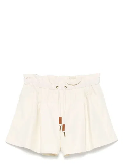 Moncler Relaxed Fit Bermuda Shorts With Elastic Waistband In White